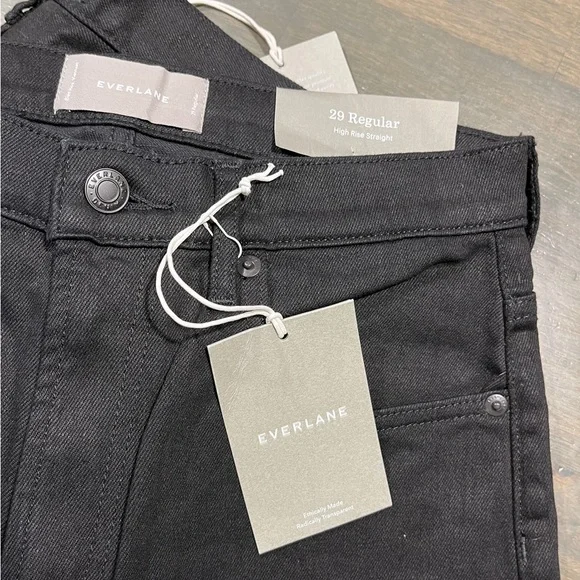 Everlane High Rise Straight Black Jeans - 29 Regular - Brand New with Tags - Picture 4 of 4